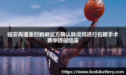 锡安再遭重创鹈鹕官方确认胖虎将进行右膝手术赛季提前结束